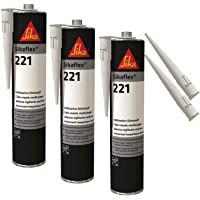 Los mejores  - Sika Flex-221 - Sellador adhesivo resistente a la intemperie- 300 ml- color blanco- 3 juegos con 5 boquillas